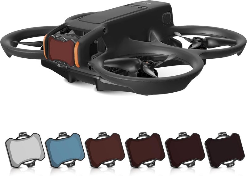 RCGEEK ND Filters Set for DJI Avata 2 Accessories, 6 Pack Plastics Gimbal Camera Len Filters for DJI Avata 2 (CPL, UV, ND8, ND16, ND32, ND64) - Image 1